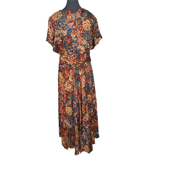 Jeffrey & Dara Vintage Floral Wrap Maxi Dress  Size 11/12 - Picture 6 of 8